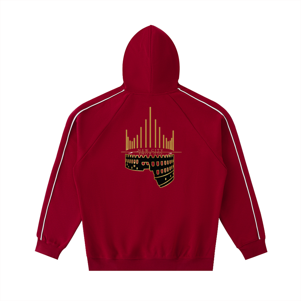Contrast Piping Raglan Hoodie