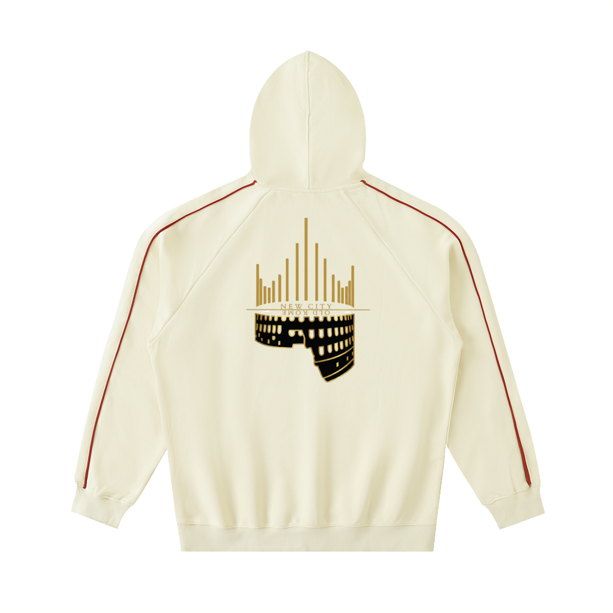Contrast Piping Raglan Hoodie