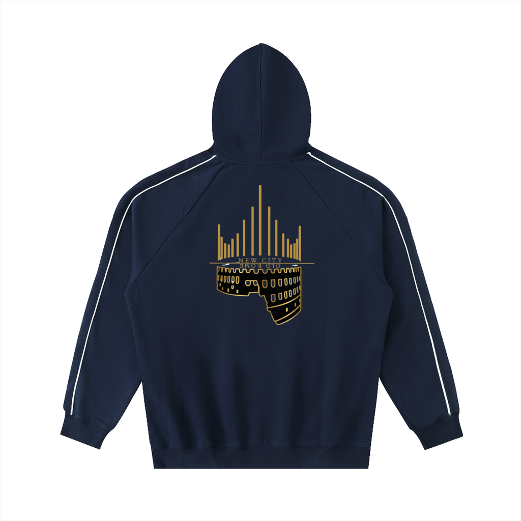 Contrast Piping Raglan Hoodie