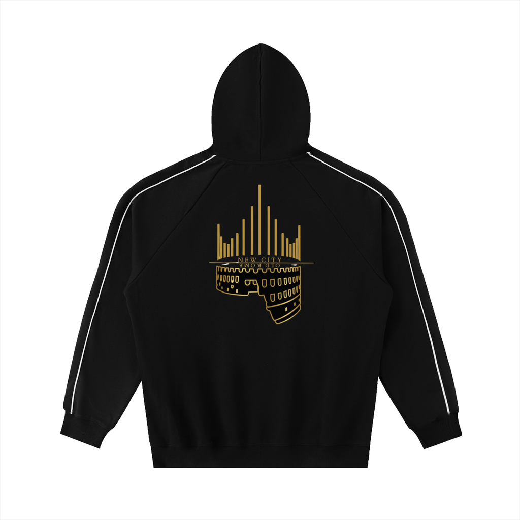 Contrast Piping Raglan Hoodie