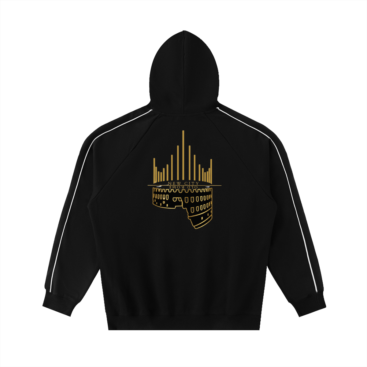 Contrast Piping Raglan Hoodie