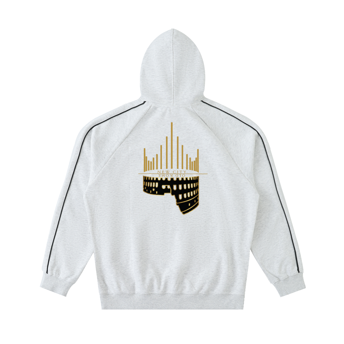 Contrast Piping Raglan Hoodie